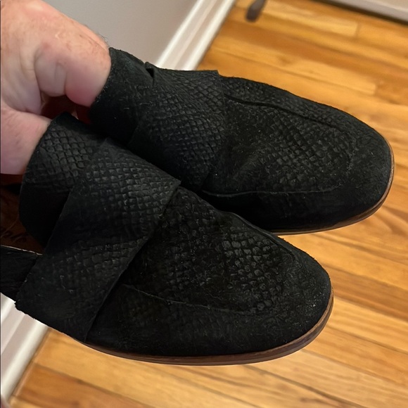 Free People Womens At Ease Loafer Leather Slip On Mules Suede Flats Snake - Picture 5 of 8